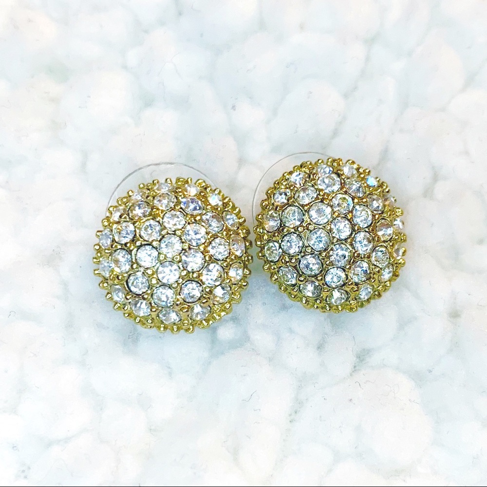 Cubic Zirconia Button CZ Earrings